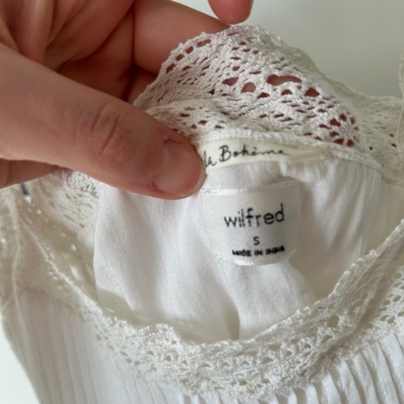 [S] Aritzia LaBoheme Wilfred Boho Sleeveless White Midi Dress With Pockets - Picture 8 of 11